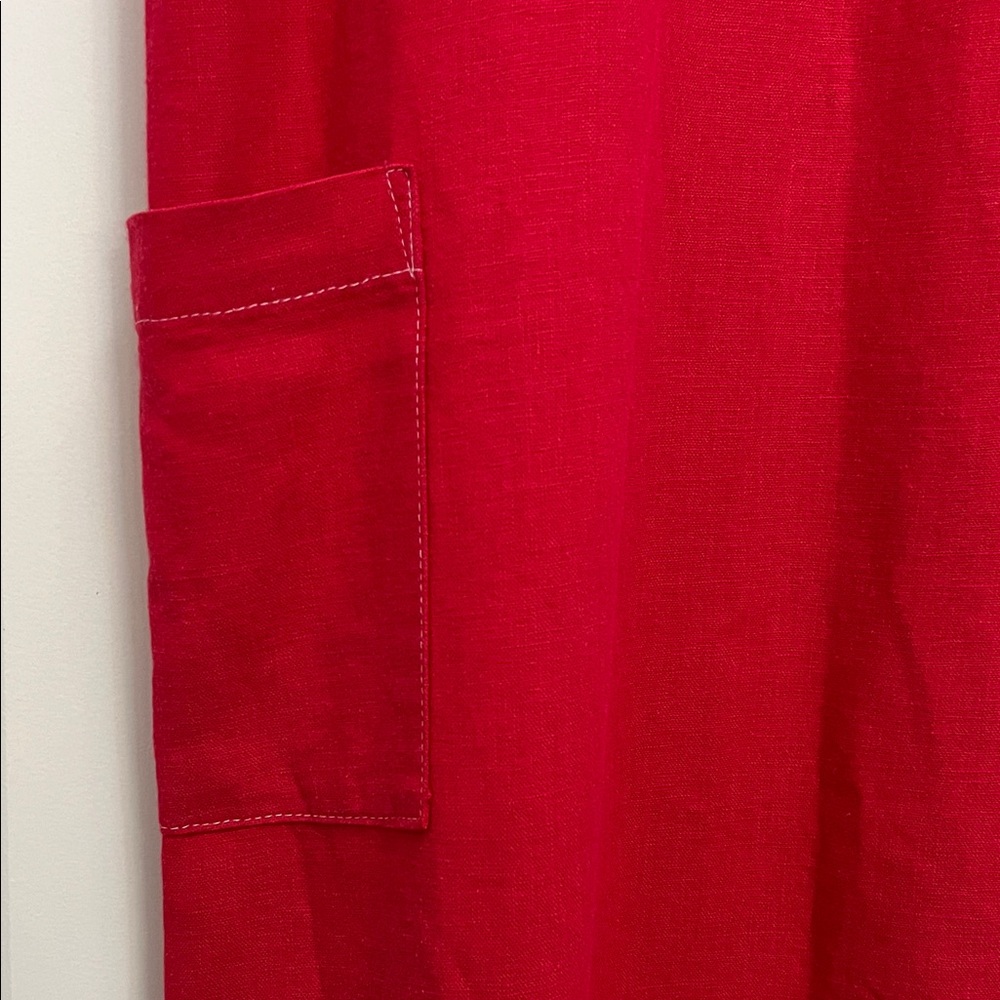 Basic Threads Linen Blend Cherry Red Sleeveless M… - image 6